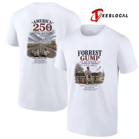 Forrest Gump 250 years of American journey life is one long journey graphic shirt