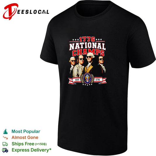 Founding fathers 1776 national champs with sunglasses retro shirt