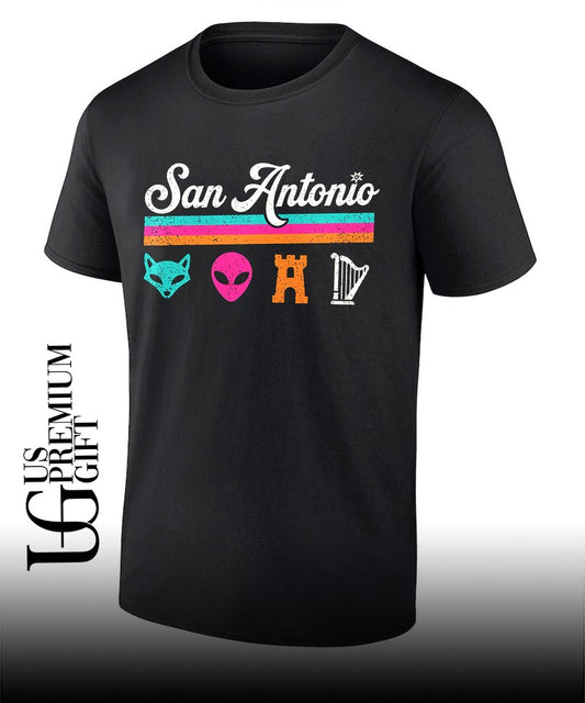 Fox Alien Castle Harp San Antonio Spurs NBA shirt