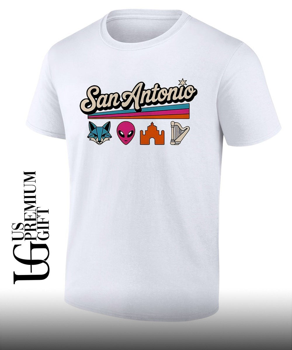 Fox Alien Castle Harper Big 4 Icons San Antonio Spurs Basketball shirt