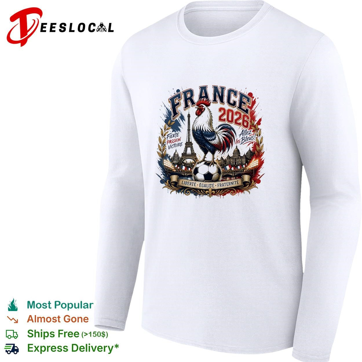 France 2026 FIFA World Cup rooster Eiffel Tower Liberte soccer shirt