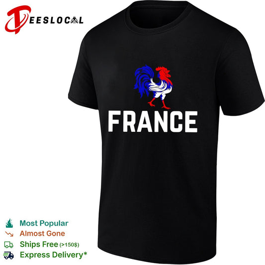 France rooster mascot strutting shirt