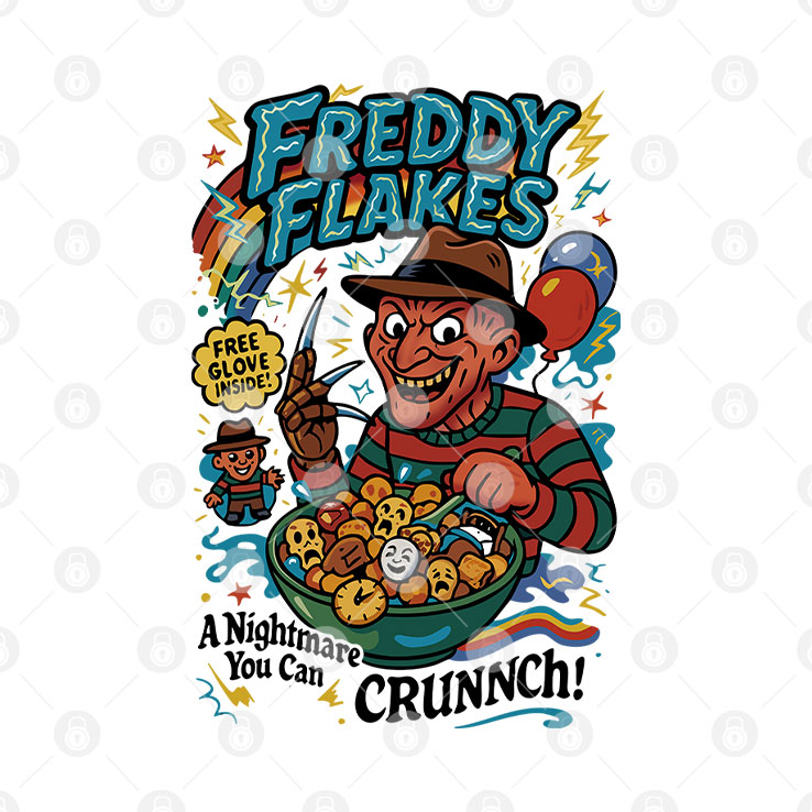 Freddy Flakes Free Glove Inside A Nightmare You Can Crunnch Shirt