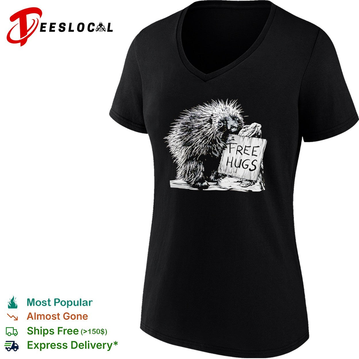 Free Hugs Porcupine Nature Wildlife Wilderness Forest Animal shirt