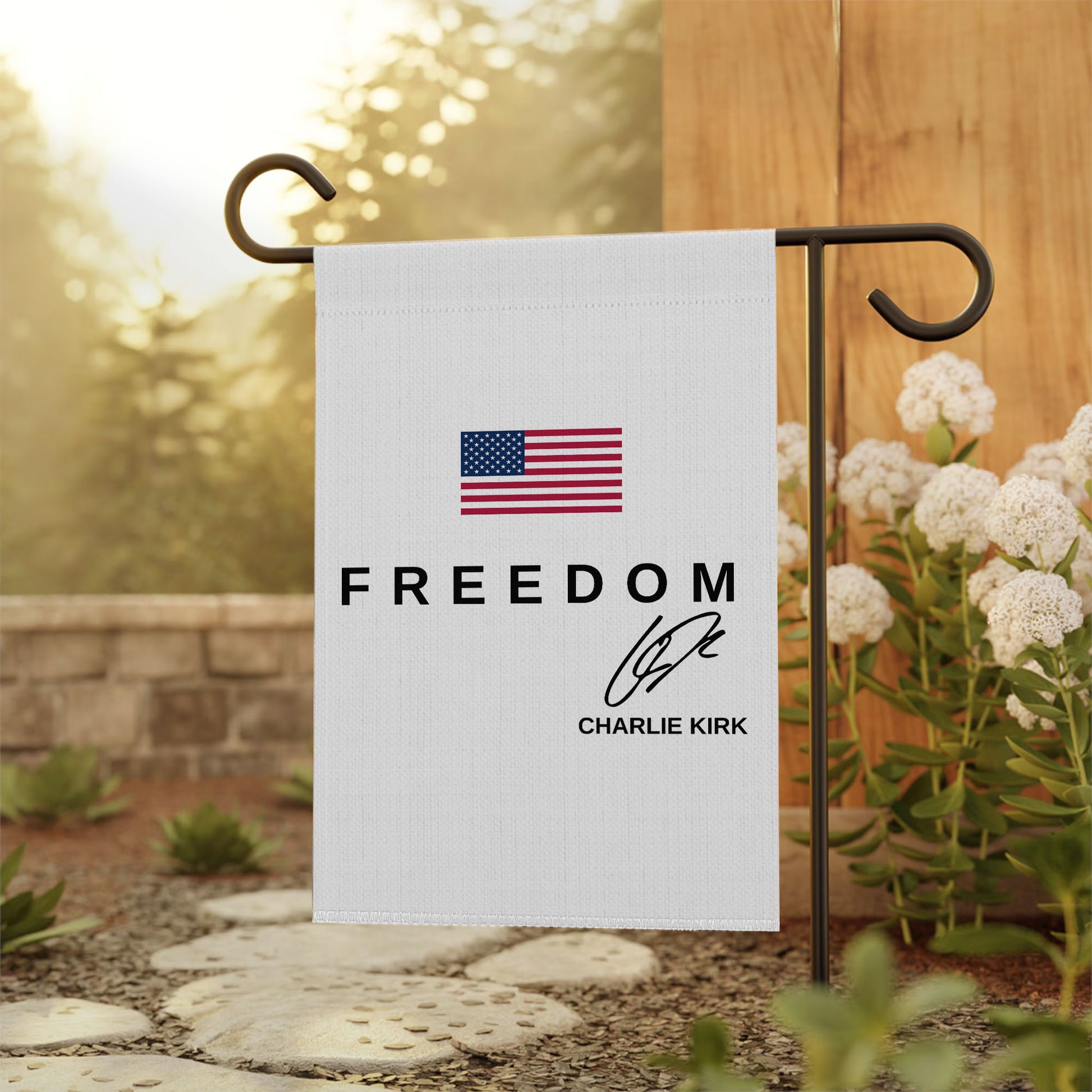 Freedom Charlie Kirk Garden Flag
