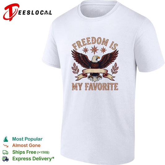 Freedom is my favorite eagle patriotic Chicago stars graphic shirt