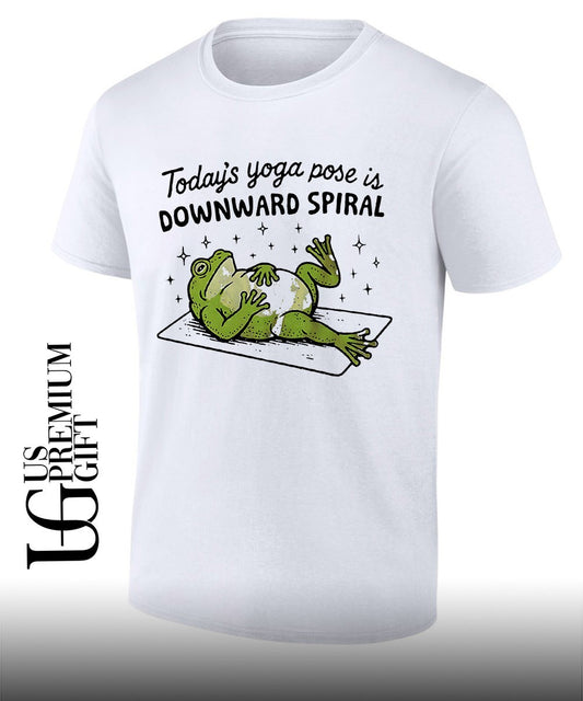Frog Today’s yoga pose is downward spiral shirt