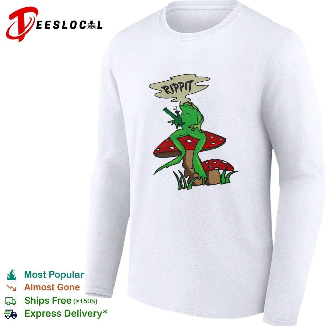 Frog holding gun rippit shirt