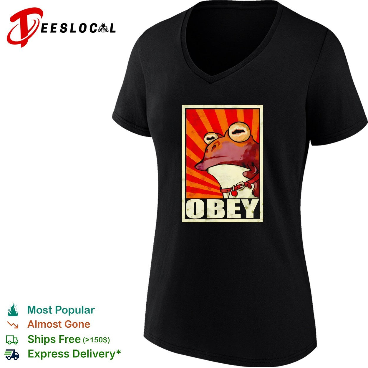 Frog obey poster retro shirt