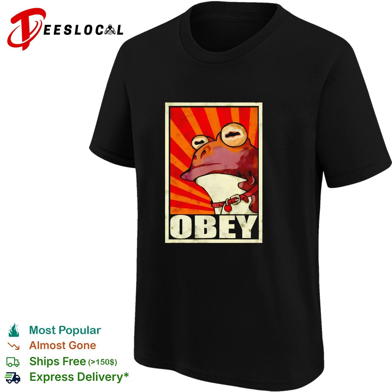 Frog obey poster retro shirt