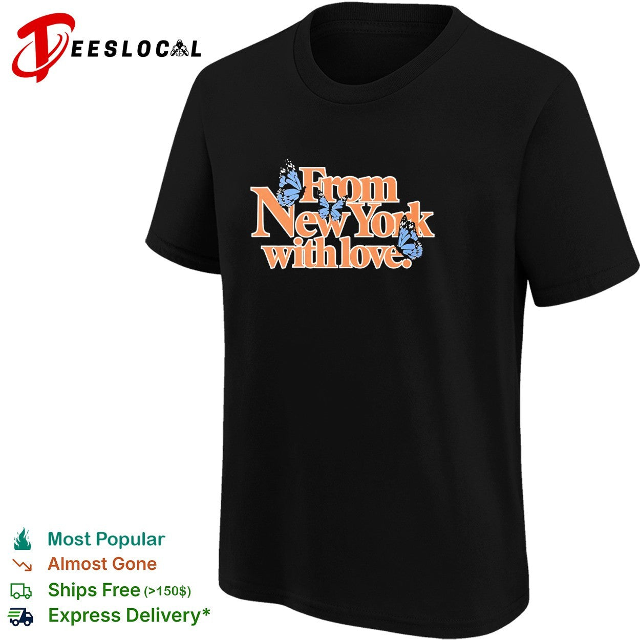 From New York with love butterflies shirt