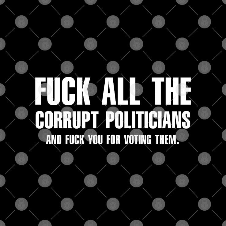 Fuck All The Corrupt Politicians And Fuck You For Voting Them T Shirt