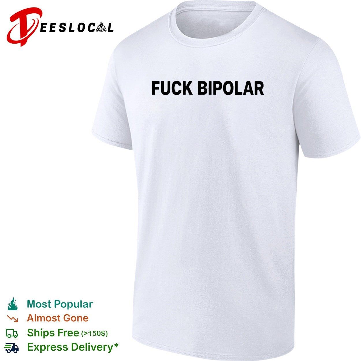 Fuck Bipolar mental health awareness quote humor message casual shirt