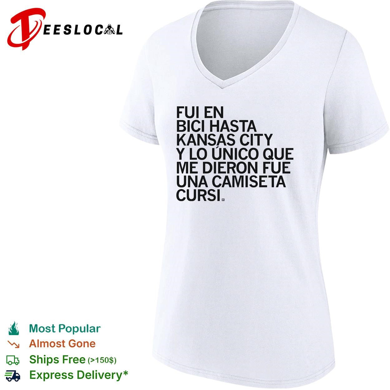 Fui en bici hasta Kansas City camiseta cursi texto shirt