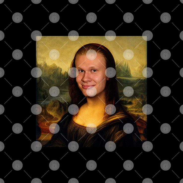 Funny Erling Haaland Meme Mona Lisa Shirt