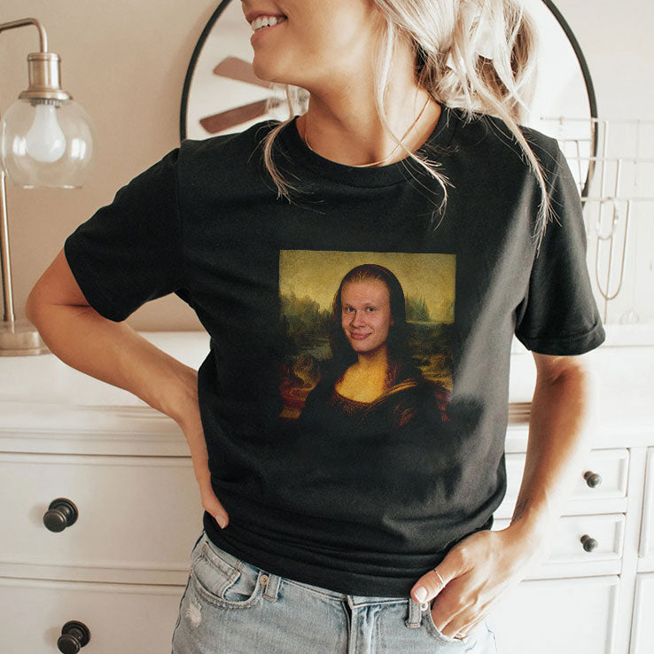 Funny Erling Haaland Meme Mona Lisa Shirt