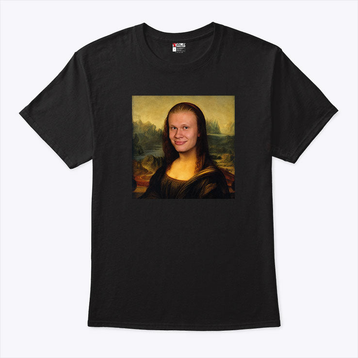 Funny Erling Haaland Meme Mona Lisa Shirt