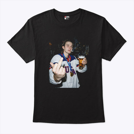 Funny Jack Hughes Middle Finger T Shirt