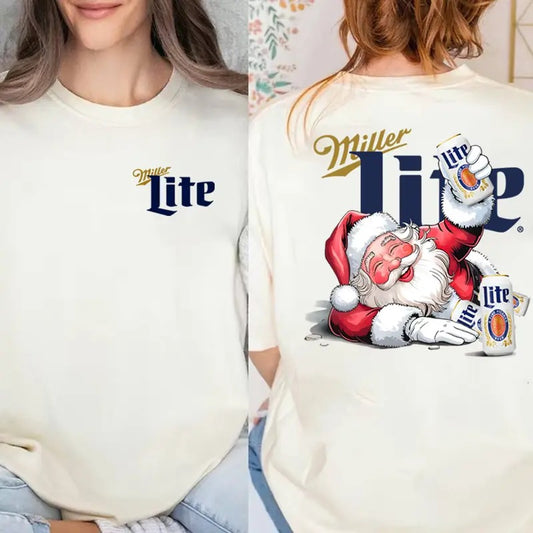 Funny Miler Lite Drunk Santa Claus Chrismas Unisex Shirt, Funny Santa Claus Miller Beer Sweater, Christmas Party Alcohol, Xmas Gift for Him