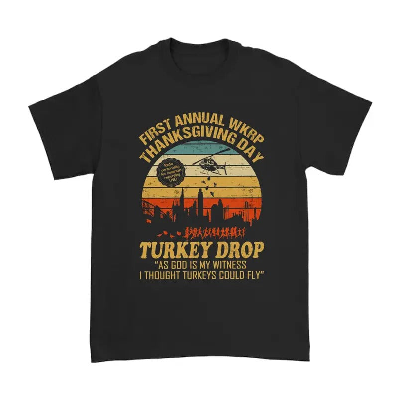 Funny Thanksgiving WKRP Turkey Drop T-Shirt, Thanksgiving Day Cincinnati OH Shirts