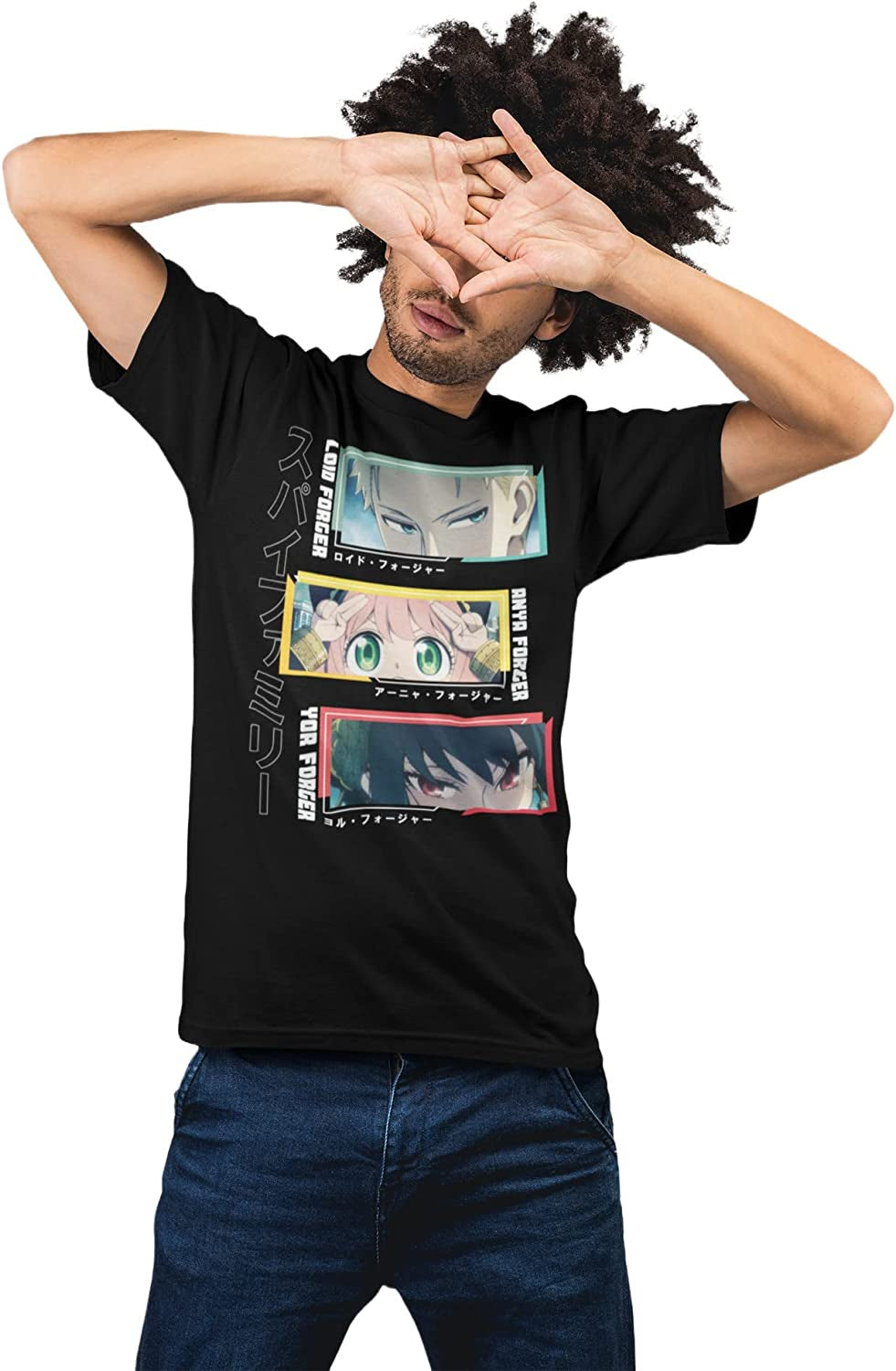 Spy X Family - Forger Family Eyes Frame Adult Men T-Shirt - clothing by TeeHivey.com (Image 1)