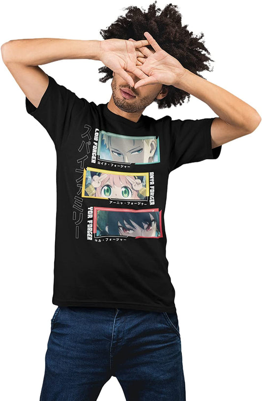 Spy X Family - Forger Family Eyes Frame Adult Men T-Shirt - clothing by TeeHivey.com (Image 1)