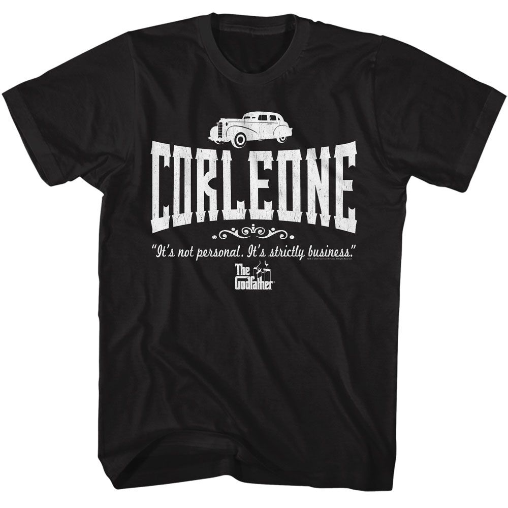 The Godfather - Strictly Business - American Classics - Solid Black Adult Short Sleeve T-Shirt (Image 1)