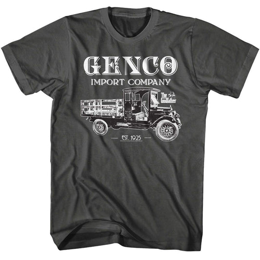 The Godfather - Genco Import Truck - American Classics - Solid Gray Adult Short Sleeve T-Shirt (Image 1)