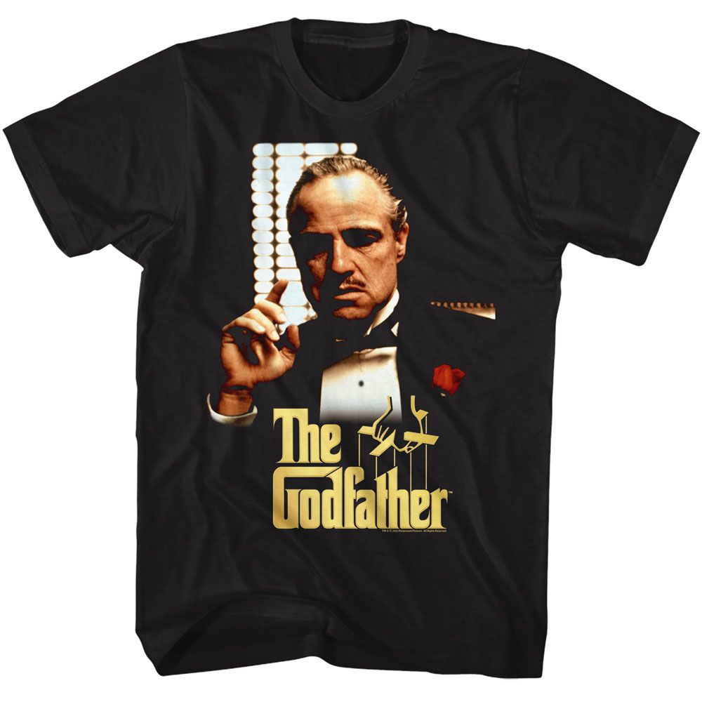 The Godfather - Gold Logo Point - American Classics - Solid Black Adult Short Sleeve T-Shirt (Image 1)