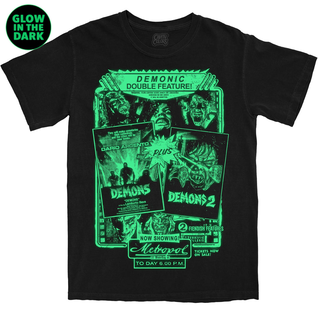 DEMONS DOUBLE FEATURE - T-SHIRT - GLOW IN THE DARK (COMFORT COLORS)