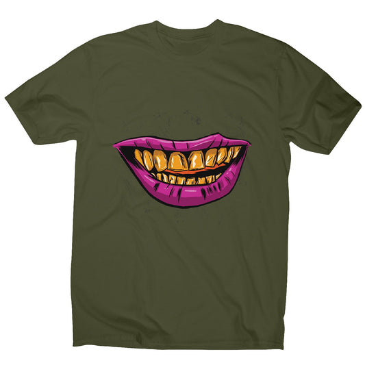 Golden smile - men's funny illustrations t-shirt
