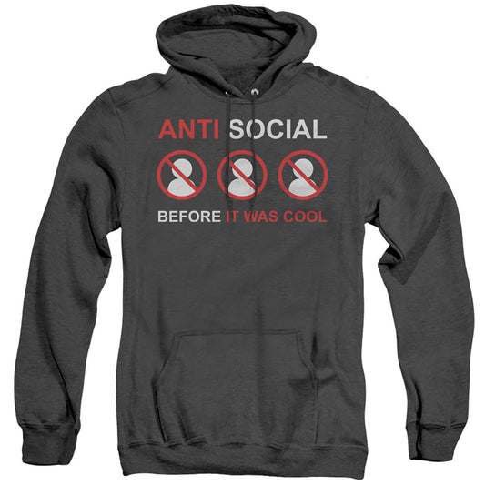 Anti Social Mens Heather Hoodie Black