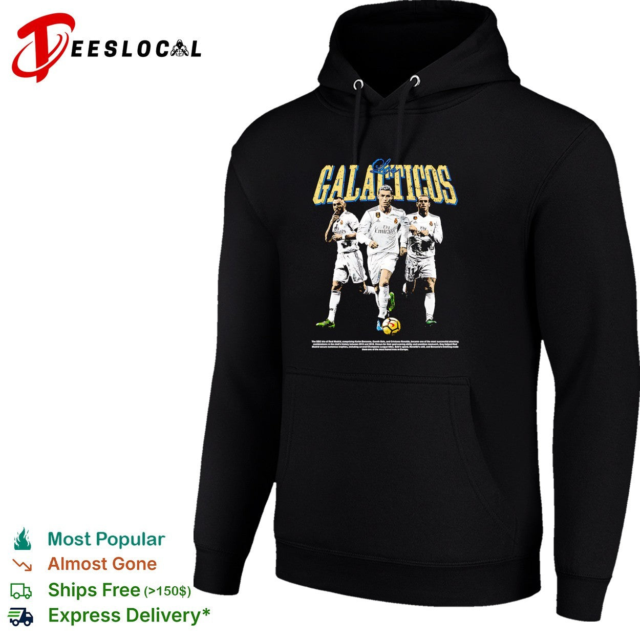 Galacticos Real Madrid Benzema Ronaldo Bale portrait shirt