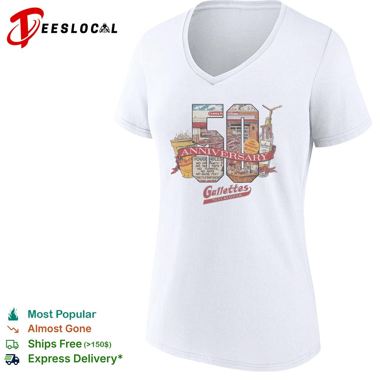 Gallettes Tuscaloosa 50th Anniversary House Rules I Got Yellow Hammered shirt