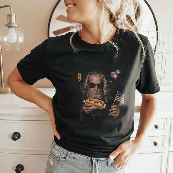 Gandalf Wizard Hot Dog 4th Of July T Shirt