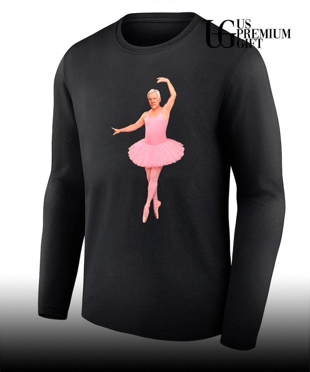 Geddy Lee wearing Pink Ballerina Alex Lifeson shirt