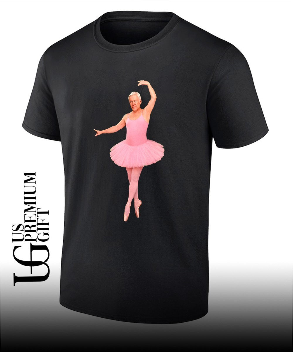 Geddy Lee wearing Pink Ballerina Alex Lifeson shirt