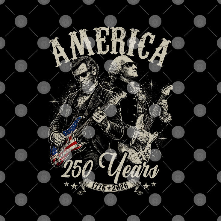 George Washington Lincoln Playing Guitar 250 Years Shirt