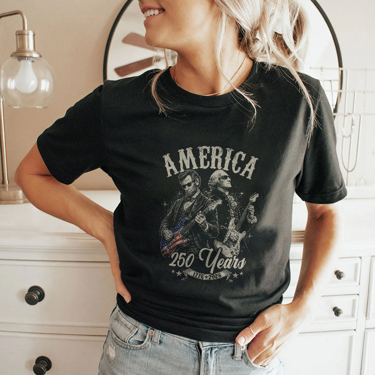 George Washington Lincoln Playing Guitar 250 Years Shirt