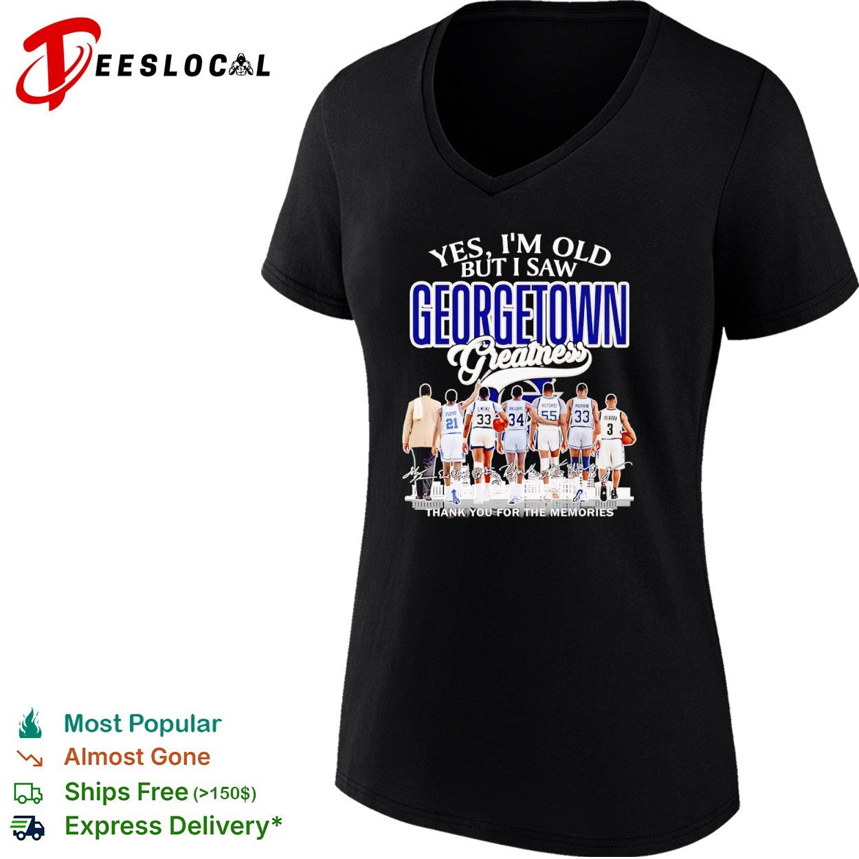 Georgetown Hoyas NBA Yes I’m Old But I Saw Georgetown Greatness thank you for the memories shirt