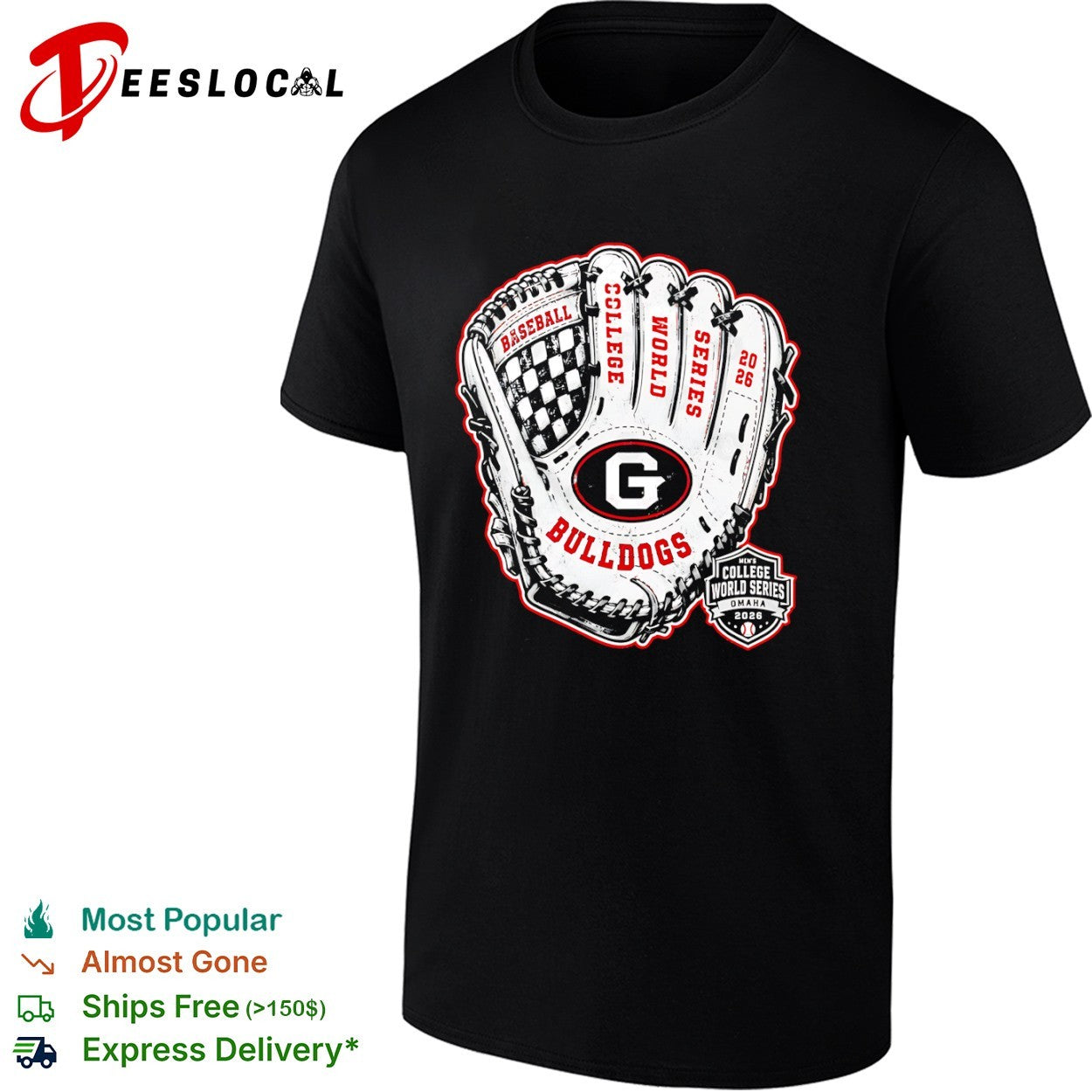 Georgia Bulldogs Baseball College World Series Omaha 2026 shirt