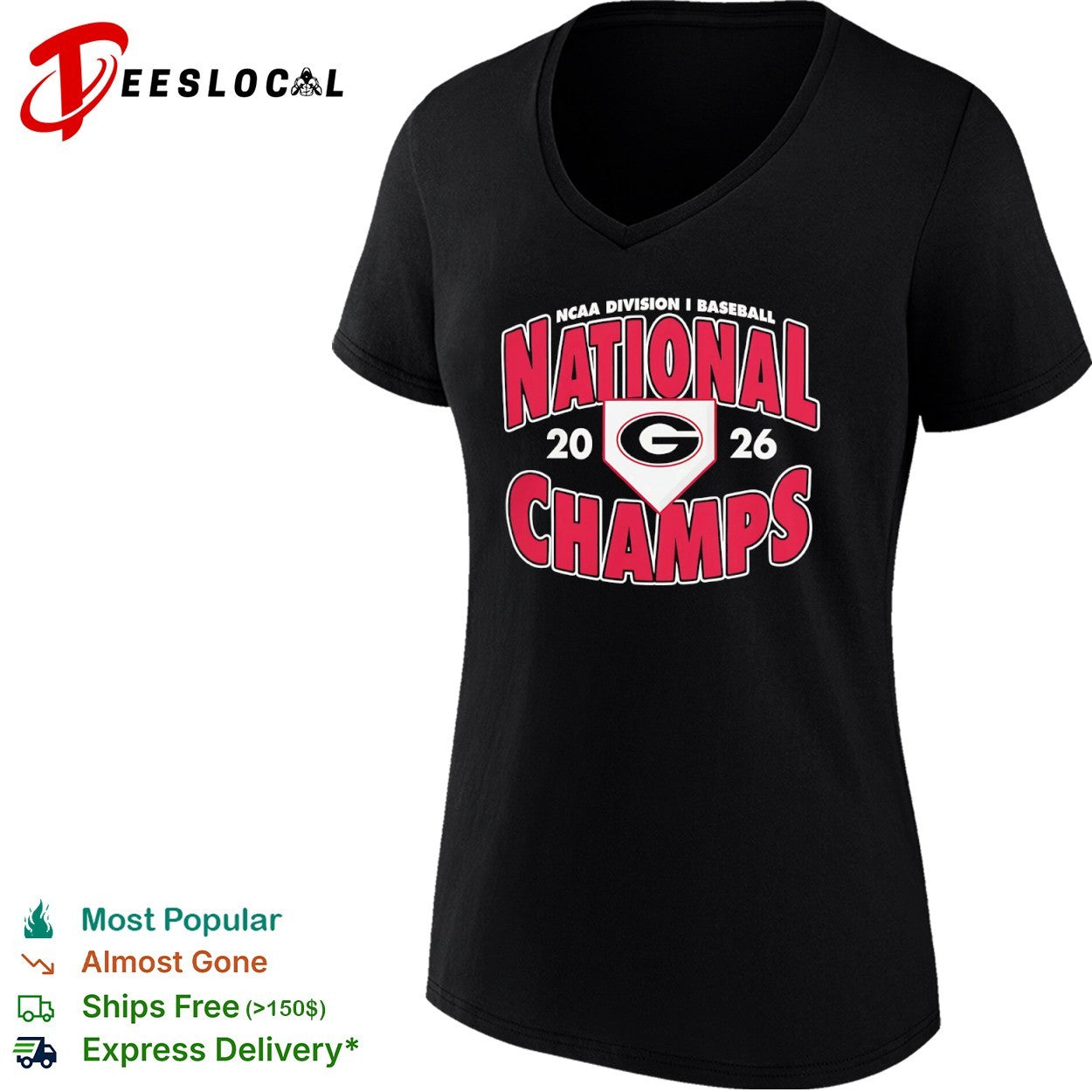 Georgia Bulldogs NCAA Division I Baseball National Champs 2026 shirt