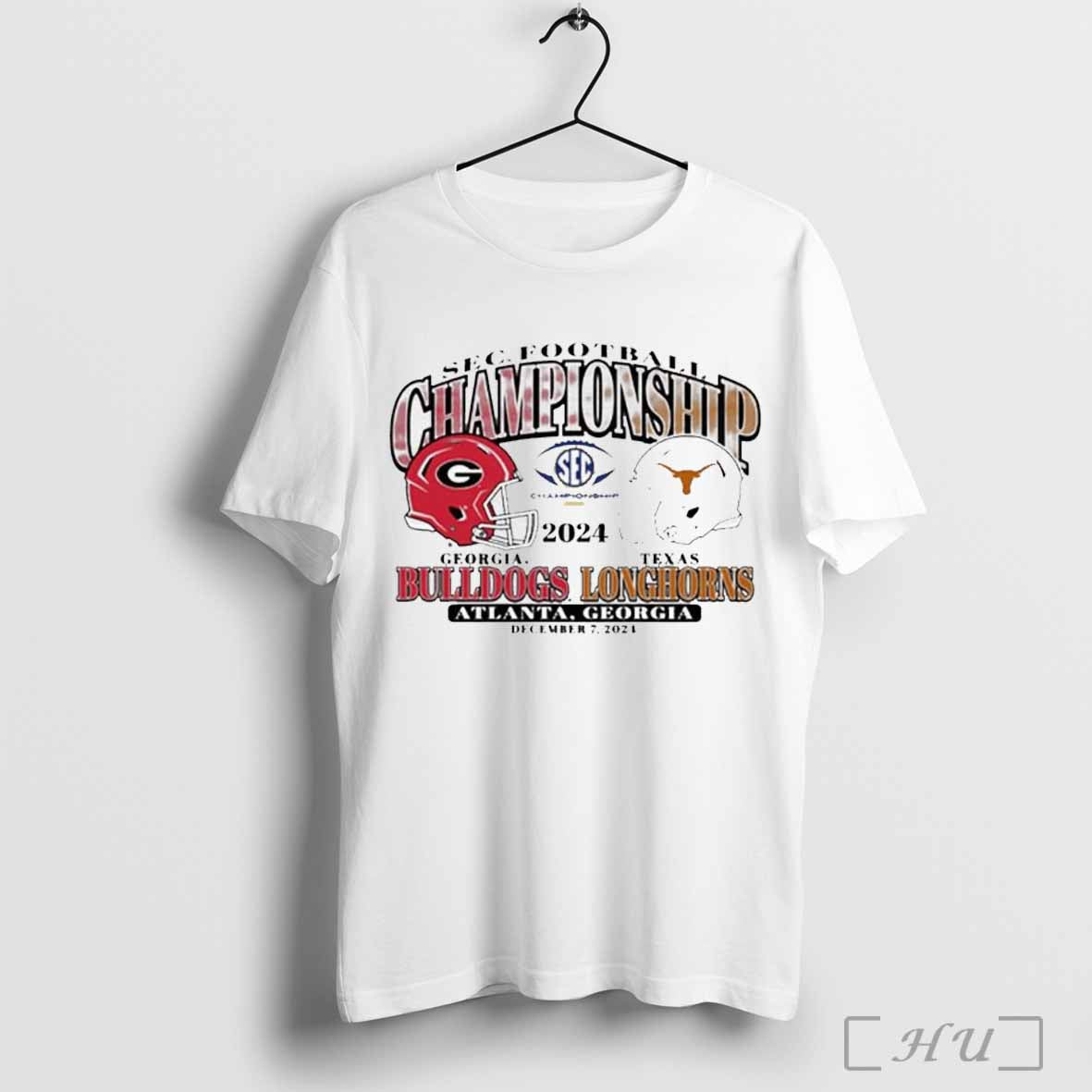 Georgia Bulldogs Vs Texas Longhorns Helmet Sec Football Championship 2024 Game Bound December 7 - clothing by TeeHivey.com