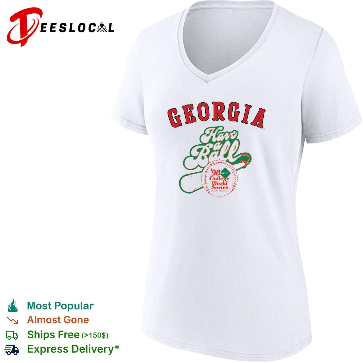 Georgia Bulldogs have a ball 1990 NCAA College World Series baseball shirt