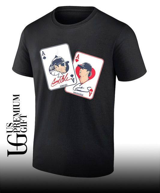 Gerrit Cole and Cam Schlittler New York Yankees MLB Aces playing card signature shirt