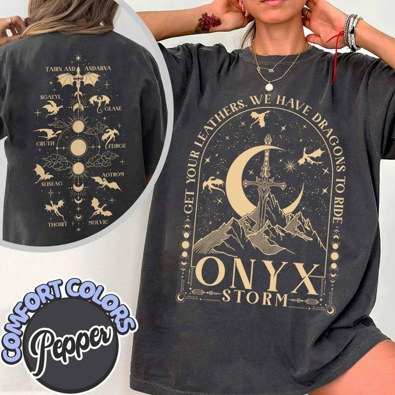 Get Your Leathers We Have Dragons to Ride Comfort Colors Shirt, Onyx Storm Shirt, Gifts for Readers, Fantasy Book Dragon Shirt,Bookish Shirt