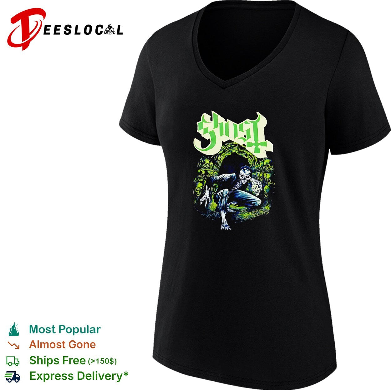 Ghost band skeleton shirt