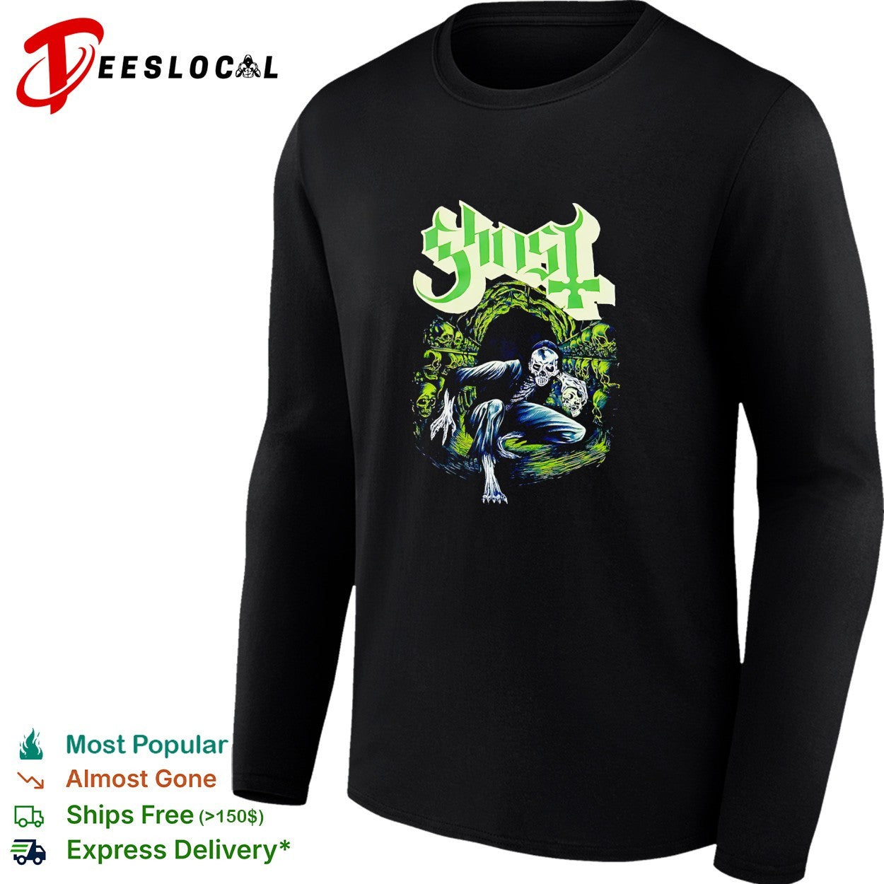 Ghost band skeleton shirt