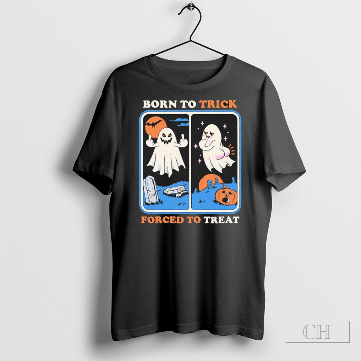 Ghost Born To Trick Forced To Treat Halloween Shirt