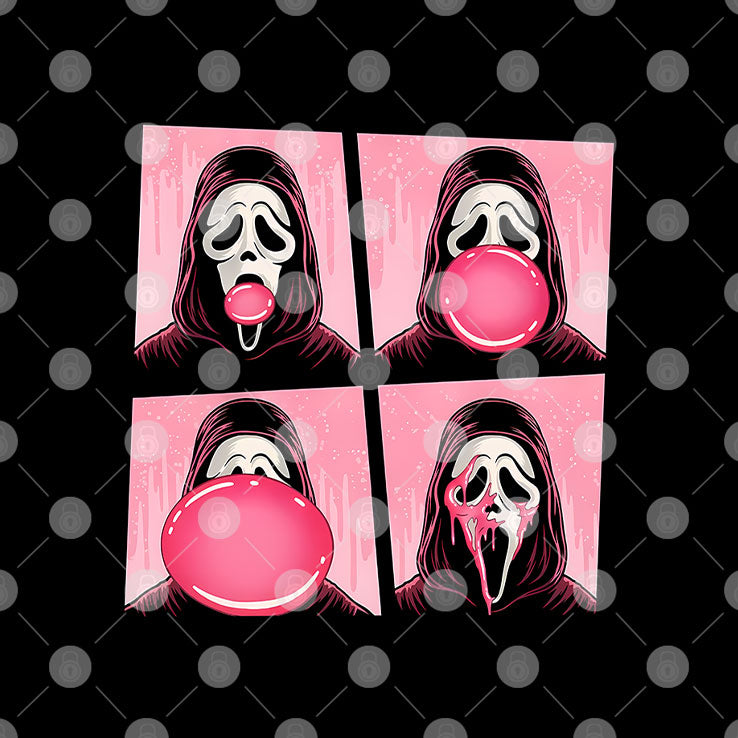 Ghostface Bubble Pink Gum Halloween Shirt